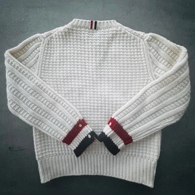 THOM BROWNE: Men's Wool Funmix Chunky Crewneck - 1 - Image 1 of 4