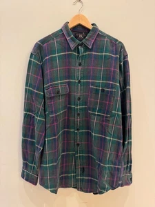 CAMISA DOBLE RL RALPH LAUREN RRL A CUADROS TRABAJO BOTÓN TALLA GRANDE - Imagen 1 de 4