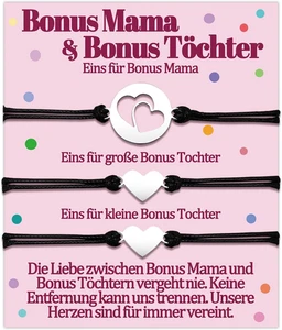 Bonus Mama Tochter Armband Stiefmama Geschenk Mutter Geburtstag Muttertag Herz - Bild 1 von 7