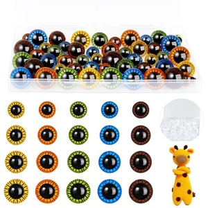 MUCUNNIA Safety Eyes 80 PCS 10mm-18mm Safety Eyes for Amigurumi Plastic Craft... - Picture 1 of 7