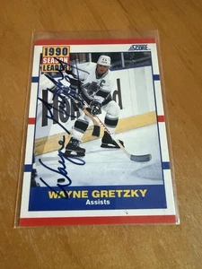 1990 Score Wayne Gretzky Signed Autographed 1990 Season Leader Hockey Kings HOF - Picture 1 of 1