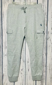 Polo Ralph Lauren Double Knit Jogger Cargo Pants Gray Men's Medium Sweatpants - Picture 1 of 7
