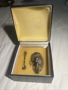 Seltener L'OBJET Sterlingsilber Salzkeller & Löffel in Schwanenform in Originalbox - Bild 1 von 10