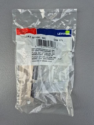 Brand New 5F100-6IC LEVITON SC Opt-X Precision Molded Plate Beige 62.5 - 6 Fiber - Image 1 of 3