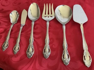 Reed & Barton stainless Baroque lot of 6 serving pieces NM polished - Picture 1 of 6
