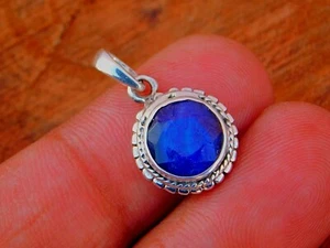Corundum Sapphire 925 Sterling Silver Pendant Silver Celebration Jewelry Bijoux - Picture 1 of 7