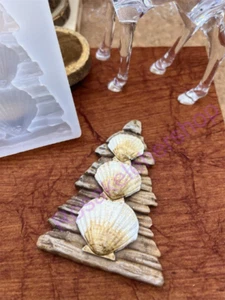 SHELLS Christmas tree ornament silicone mold for Fondant-Resin-handcrafts-wax - Picture 1 of 8