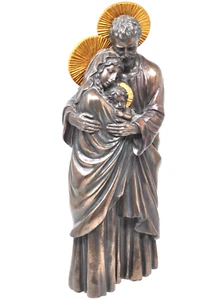 Holy Family Statue Cold Cast Bronze & Resin 2011 Veronese 10" H Catholic Signed - Picture 1 of 6