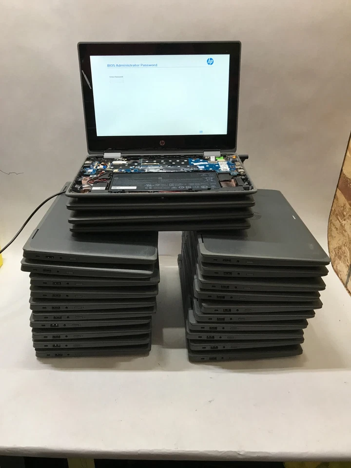 Lot of 24 HP ProBook X360 11 G5 EE Celeron 4GB RAM 64GB eMMC Parts BIOS LOCK -DW - Image 1 of 4