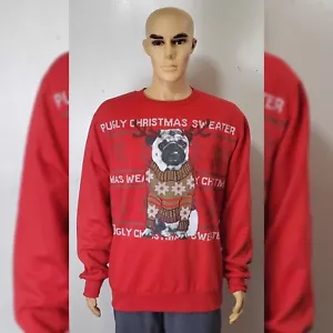 SUDADERA NAVIDAD FEA GRÁFICA HOMBRE REGULAR FIT CUELLO REDONDO TALLA XL ROJA - Imagen 1 de 8