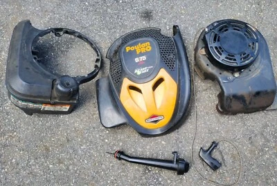 Retroceso cortacésped de empuje Poulan 6.75, tanque de combustible, cubierta del motor y varilla 96136005 00 Foto 1 de 4