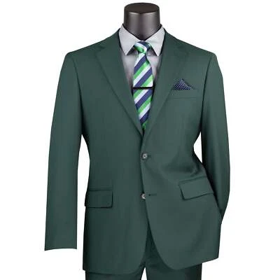 Traje VINCI Hunter verde de 2 botones para hombre con cintura ajustable, ajuste regular - NUEVO Foto 1 de 3