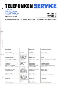 Service Manual-Anleitung für Telefunken HC 750 M/HC 1750 M - Bild 1 von 1