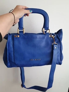 Ted Baker totetier medium Blue leather shoulder satchel bag - Picture 1 of 11