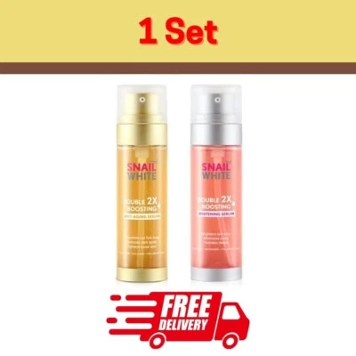 SNAIL WHITE Conjunto de reforço duplo soro antienvelhecimento e soro clareador x1 80ml 1 conjunto - Imagem 1 de 4