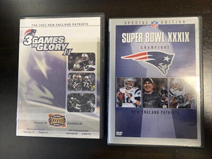 2 DVDs- 3 GAMES TO GLORY II 2003 New England Patriots Super Bowl XXXVIII & XXXIX - Picture 1 of 6