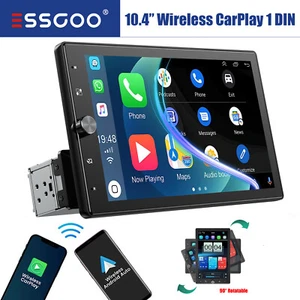 Pantalla Giratoria 1DIN 10.4" Inalámbrica Carplay Android Auto Coche Estéreo 1DIN USB AUX FM - Imagen 1 de 14