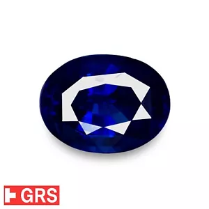 GRS Certified MADAGASCAR Sapphire 3.94 Ct. Natural Unheated ROYAL BLUE Oval RARE - Picture 1 of 7