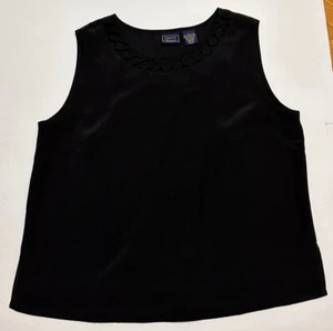 Laura Scott ärmelloses Top groß schwarz, am Hals gewebt, Businesswear Seitenschlitze - Bild 1 von 11