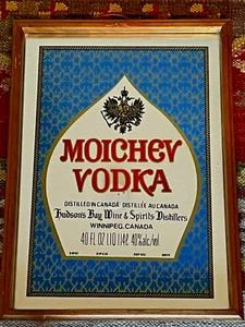 Vtg. Moichev Canada Vodka Distilled by HUDSON BAY Wine &Spirits Ad Mirror/glass - Picture 1 of 5