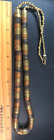 Vintage multi color brass copper articulated necklace 32 inches - very good