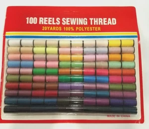 Crafts Thread 100 Spools 100% Polyester 20 Yd Each Spool NEW Unopened Package - Picture 1 of 5