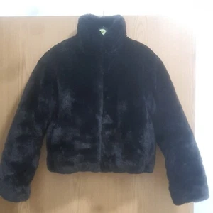 G21 Black Short Faux Fur Jacket size M - Picture 1 of 7