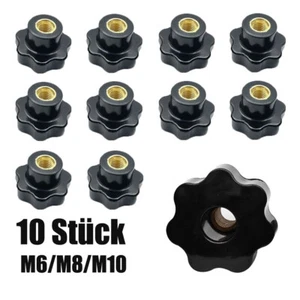 Sterngriff Sternmutter Klemmmutter Sternschraube Flügelmutter M6 M8 M10 10 Stück - Bild 1 von 7