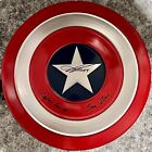 Avengers Anthony Mackie Signed Captain America Shield Insc Beckett BAS Witnessed