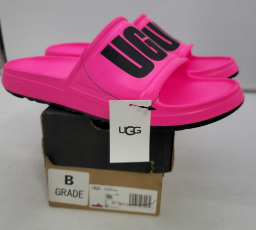 UGG Uomo Taglia 10 Sandalo Slide Logo Wilcox Taffy Rosa Slip On