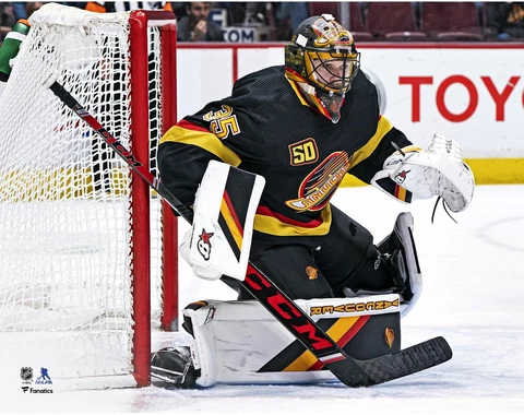 Thatcher Demko Vancouver Canucks Unsigned Black Alternate Jersey 11" x 14" Photo Cover