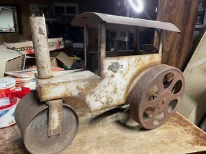Antique 1920s Pressed Steam Roller Steelcraft RARE Ride On Toy - Picture 1 of 8