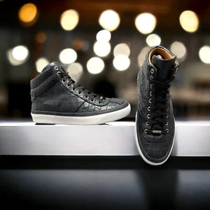 Genuine Authentic Jimmy Choo Belgravia Croc High Top Trainers UK 6.5 - EU 40 - Picture 1 of 8