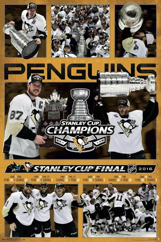 SPORTS POSTER WAREHOUSE Pittsburgh Penguins 2016 Stanley Cup Champions CELEBRATION 24x36 Wall POSTER