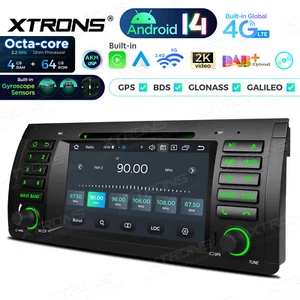 7" 4G LTE 8-Core Android 14 64G Car GPS Stereo NAV DVD Radio WIFI For BMW X5 E53 - Picture 1 of 20