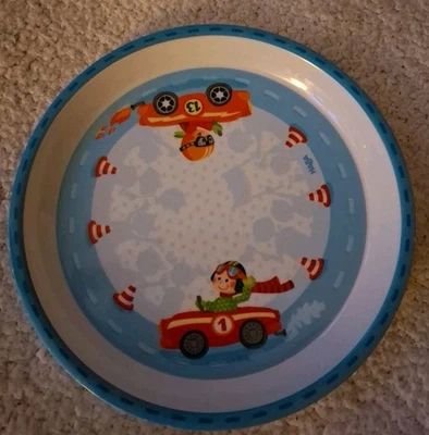 HABA lustiger Kinderteller Melamin-Teller Rennfahrer Formel1 18cm - Bild 1 von 4