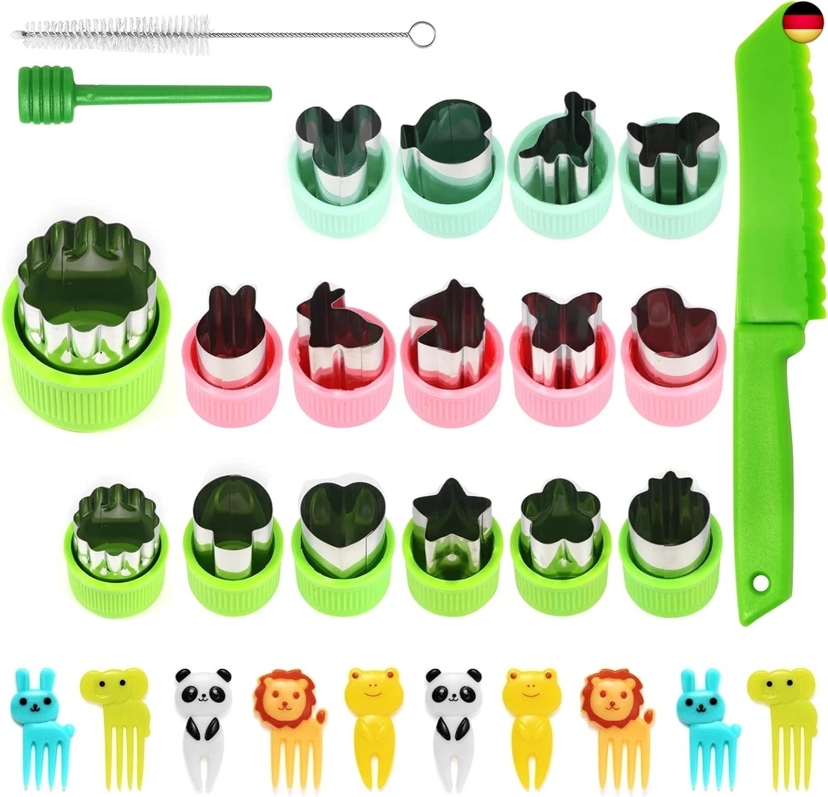 Sandwich-Ausstechformen Set – 4 Große + 4 Kleine Formen (Herz, Stern, Kreis, Dino) Aus Kunststoff & Edelstahl