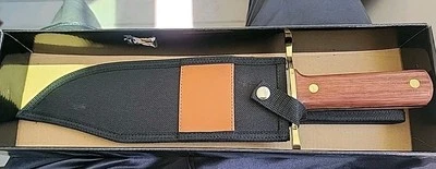 Brown Bowie Knife 9.5" New In Box W/ Sheath Stainless Steel - Image 1 of 4