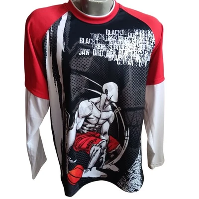 XL AND1 Blacktop Warriors AOP LS T-shirt Stretch Polyester Basketball  - Image 1 of 4