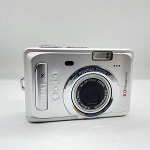 Pentax Optio S60 Silver Digital Camera Tested Works Great from Japan - Picture 1 of 16
