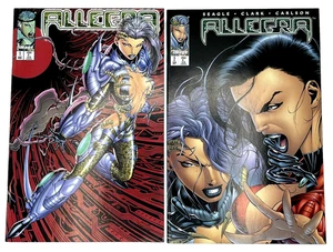 ALLEGRA #1-2 IMAGEN COMICS cubierta envolvente 1996 Scott Clark Chris Carlson en estado bastante bueno/casi nuevo - Imagen 1 de 8