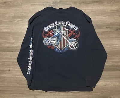 Camisa De Colección Orange County Choppers Manga Larga New York Flame Motocicleta Foto 1 de 4