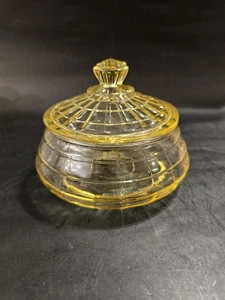 Anchor Hocking Block Optic Yellow Candy Jar - Picture 1 of 7