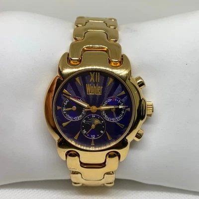 Wohler Reloj Hombre Automático Tono Oro Todo Acero Inoxidable W3005-417 38mm Funciona Foto 1 de 4