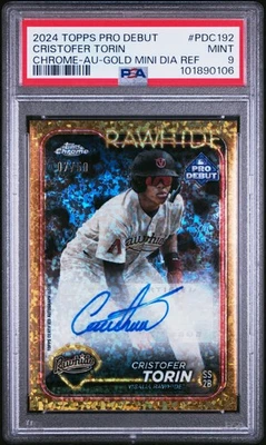 2024 Topps Pro Debut Cristofer Torin #PDC192 Au Gold Mini Dia Ref /50 PSA  - Image 1 of 2
