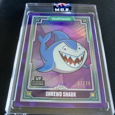 Topps Chrome VeeFriends Shrewd Shark Purple Refractor Card 7/20 - Image 1 of 2