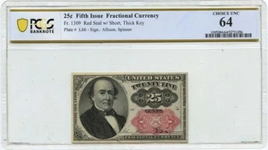 Fractional Currency Fifth Issue 25 Cents FR#1309 PCGS CU64 - Picture 1 of 2