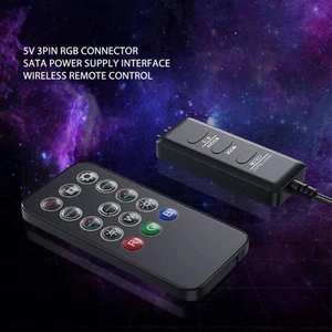 ARGB Wireless Controller 5V 3PIN Power Supply Adjustable ARGB PC Fans Co FY - Afbeelding 1 van 24