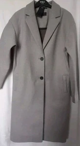 M&S Ladies  Grey Marl, Knee Length Coat. Size  20.  New with tag. - Picture 1 of 6