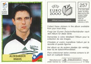 257 ALEKSANDER KNAVS # SLOVENIA SLOVENIJA BLACK BACK STICKER SANDWICHES EURO 2000